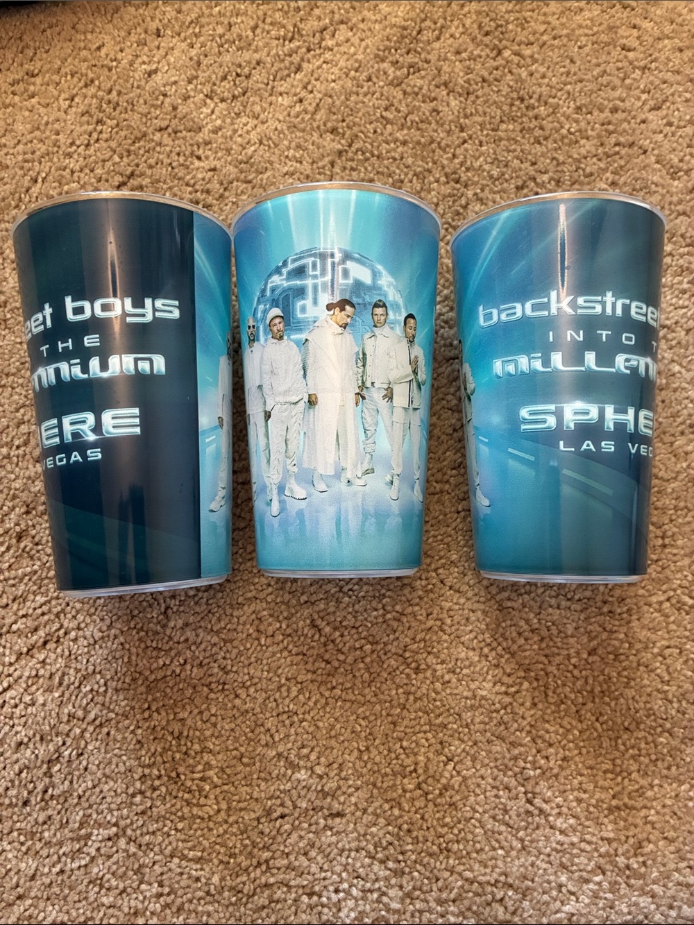 Set of 3 Backstreet Boys Into the Millennium Las Vegas Sphere Souvenir Cups